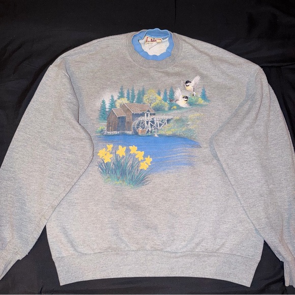 Tom Gray Scenic Print Crewneck Sweater - Picture 2 of 3